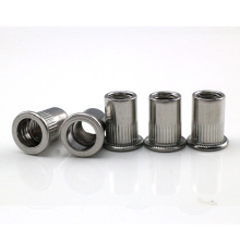 M4 M12 Stainless Steel Flat Head Open End Semi Hex Body Riveted Nuts